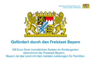 Schild Förderhinweis des Freistaates Bayern 2025